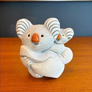 Adorable Vintage KOALA Mom And Baby Figurine Artesania Rinconada Retired Signed
